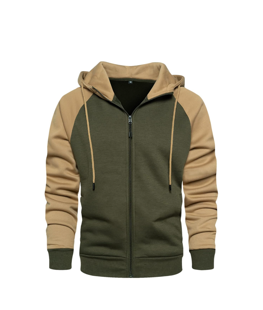 MANTORS Mens Fleece Jackets Contrast Hoodies Lightweight Sweatshirt Color Block Jacket Coats, Small