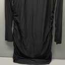 WIHOLL Women's Mesh Sheer Long Sleeve Ruched Mini Dress Sexy Bodycon Mock Neck Cocktail Party Club Dresses 2025 (XX-Large, 01 - Black)