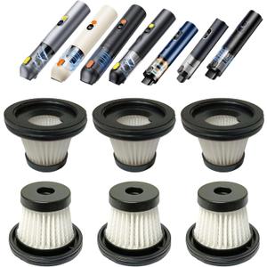 6 pack Hepa Filter Replacement Compatible with Upbooz VC012, AUXITO VC030, OXILAM VC030,VINBYEE, DEDC Car Vacuum, Washable Hepa Filters Works with Upbooz Handheld Vacuum.