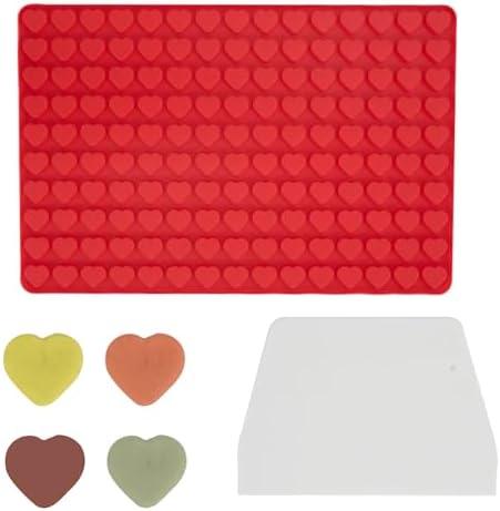 1 Pcs Heart Silicone Chocolate Molds for Gummy, Candy, Small Homemade Treats With Scraper,Gummy Silicone Molds, Pack of 4