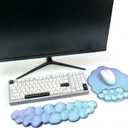 Keyboard Wrist Rest with Cloud Gel Mouse Pad - Ergonomic Cloud Mouse Pad Soft and Cool, Cute Desk Accessories for Office/Home/Desktop/Latop (Blue Purple)