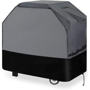 Heavy Duty Grill Cover 56 Inch, 600D Oxford Water Resistant UV & Fade Resistant BBQ Cover for Weber Char-Broil Dyna Glo Nexgrill Charcoal Gas Grill (56W x 25D x 45H, Gray/Black)