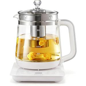 Yalulu Electric Kettle, Health Pot, 1.8L/60.87oz, with 18 Smart Functions, Thickened Glass Kettle Tea Infuser, Egg Steamer Rack, Multi-functional Pot