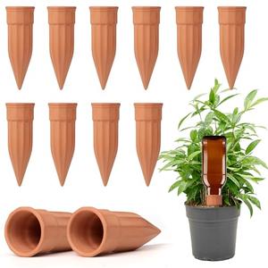 12 Pcs Self Watering Spikes Small Terracotta Plant Watering Stakes Devices Vacation Self-Watering Stakes for Indoor/Outdoor Plants