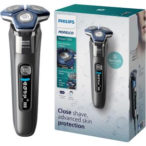 Philips Norelco Shaver 7200, Rechargeable Wet & Dry Electric Shaver with SenseIQ Technology and Pop-up Trimmer, S7887/82 (Dark Chrome)