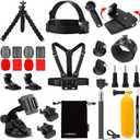 Luxebell Accessories Kit for AKASO EK5000 EK7000 4K WiFi Action Camera GoPro Hero 12 11 10 9 8 7 6 5/Session 5/Hero 4/3+/3/2/1 Max Fusion SJ4000 SJ5000 (14-in-1)