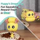 Interactive Dog Toys Bully Stick Holder,Treat-Dispensing & Squeaky Dog Chew Toys to Keep Them Busy Multifunctional Natural Rubber (Yellow)