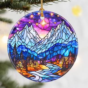 Christmas Ornaments, Dodosky 2.8in Ceramic Ornament, Xmas Decor, Christmas Tree Ornaments, Xmas Decorations for Tree, Holiday Ornament, Gift Ideas, Starlight Lover Gift, Gifts for Women, Friend, Lover (Night Court a)