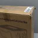 Enclosed Cat Litter Box with Lid Top Exit Covered Metal Stainless Steel Litter Box Leak Proof & Odorless Easy to Clean Including Cat Litter Scoop and Litter Mat (One Size, Gray)