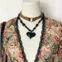 Floerns Women's Floral Mesh Long Sleeve Boho Tops V Neck Tie Front Ruffle Fairy Going Out Blouses Top (Brown, L)