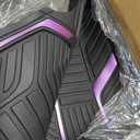 PIC AUTO Heavy Duty Rubber Floor Mats, Purple Aluminum Film Car Mats Set, Front and Rear Car Mats with Anti-Slip Backing, All Weather Protection, Trim-to-Fit for Automotive SUV, Sedan, Van