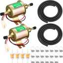Set of 1 Universal Electric Fuel Pump Kit 12v 3-6 PSI Low Pressure with Fuel Filters Hose Clamps 6.56 FT 5/16" ID Fuel Line For Carburetor Lawn Mower Gas Diesel Fuel Transfer Pump