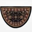 GAD Hearth Slice Fireplace Rug, Classic, Traditional, Log Cabin Decor, Accent Rug, Fire Resistant Mat, Stain Resistant, Area Rug for Bedroom, Living Room, Entryway, 2'2"x3'3" (Black/Red/Black)