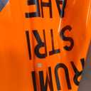 48" Non Reflective Fluorescent Vinyl Orange Roll-Up Traffic Warning Sign.