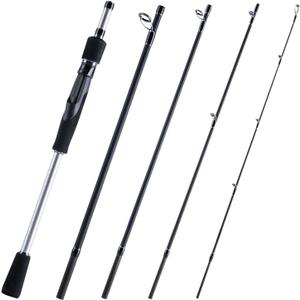 Goture Portable Travel Spinning Fishing Rod - 5/6 Sections Adjustable Rods with Case - Lightweight 24T Carbon Fiber Fishing Rods for Trout Bass Walleye Pike Saltwater Freshwater, Black
