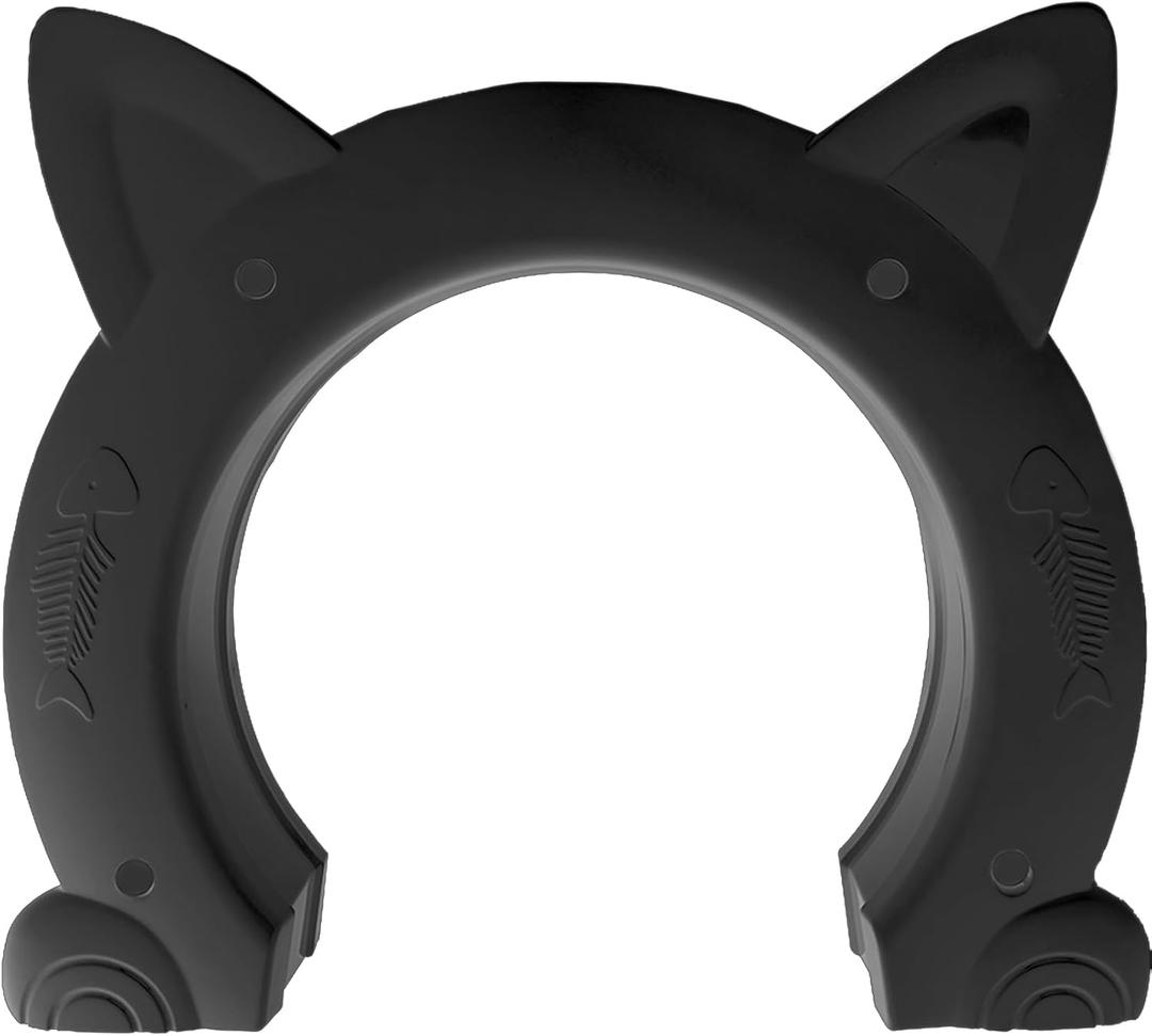 Fhiny Cat Door Interior Door, Back Friendly Kitten Doors Without Flap for Wall Durable and Easy to Install Adds Privacy Pet Door Up to 30 Lb Cute Pass Hole Corridor for Cats Doggies (XL: 8.5" Dia, Black)