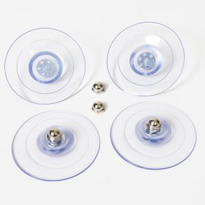 2 x 4pcs Suction Cups 3.4"/85mm Clear PVC Without Hooks Large Sucker Pads with M8 Screws Extra Strong Suction Holder for Cat Window Perch