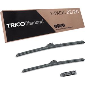 TRICO Diamond 22" + 20" Super Premium Automotive Replacement Windshield Wiper Blades (Set of 2), Passenger and Driver Side All-Weather Beam Wiper Blades for Select Vehicle Models (Item #25-2220)