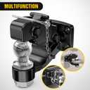 Nilight Pintle Hook Trailer Hitches Receiver Hook Combination 2 Hitch Ball with Mounting Kit, 12000LBS Black Bolt On Adjustable Powder-Coated