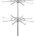 Polmart 3-Tier Spinning Display Stand ，Heavy Duty Adjustable Countertop Stand for Retail, Jewelry, Cosmetics, Crafts ，Sturdy Metal Base 360° Rotating Tiers with Height Adjustable (Silvery)