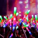 OLUPP 72PCS Foam Glow Sticks, Foam Light Up Sticks with 3 Modes Colorful Flashing, Glow Sticks for Wedding, Glow Stick Bulk Party Pack for Wedding, Raves, Concert, Camping, Carnival