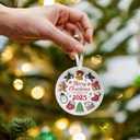 2025 Christmas Ornament - Gingerbread Snowman Candy Bell Cookie Chocolate Christmas Ornaments, New Year Ornaments - Hodiday Gifts for Family, Friends, Mom, Dad - Ceramic Ornament 2025