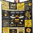 Punofell Unique Bee Gifts for Women/Men/Kids, Cute Bee Themed Blanket 50" x 60", Honeybee Decor, Queen Bee Accessories/Stuff Soft Throw for Bed/Sofa