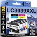 LC3039XXL Compatible Ink Cartridges Replacement for Brother LC3039 LC3039XXL LC-3039BK LC3037 LC3037BK LC-3037XXL,Work for Brother MFC-J5945DW MFC-J6945DW MFC-J5845DW MFC-J6545DW(4 Pack)