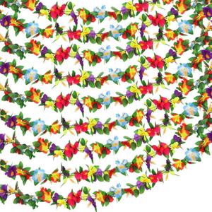 Hotop 8 Pcs 62 ft Hibiscus Tropical Flower Garland Artificial Silk Hibiscus Floral Vines for Hawaiian Luau Party Decorations Multicolor Summer Beach Garland for Wedding Birthday Jungle Theme Party