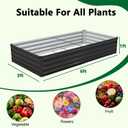 Meberam 2 Pack 6x3x1FT Galvanized Raised Garden Beds Kit Outdoor Metal Gardening Planter Box for Vegetable Elevated Flower Herbs,Black
