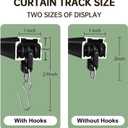 MaKefeile Ceiling Curtain Tracks 9FT,Curtain Track Wall Mount,Ceiling Mounted Sliding Door Curtains Rails Outdoor Extra Long Curtains Rod Room Divider Track for Living Bedroom with Hooks,Black