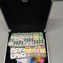 Queensell Mexican Train Dominoes Set with Wooden Hub, Domino Tile Board Games - Double 12 Dominos Set for Family Game Night for Adults and Kids Ages 8 and up (Double 12)