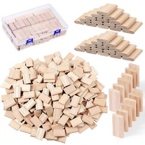 Barydat Domino Tenon Beech Wood Beechwood Loose Tenons Compatible with Domino Insertion Dowel Block for Joinery Systems, Woodworking Furniture Splicing(300 Pcs,5mm x 19mm x 30mm)