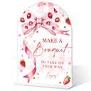 2 x Strawberry Bow Make A Bouquet Sign, Bridal Shower Sign Welcome, Wedding Reception Decor, Bridal Shower Centerpieces for Tables, Engagement Decor, Flower Bar Supplies, 6" X 8" Wedding Acrylic Plaque, 2