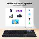 INFINMIND Wireless Bluetooth Touchpad Keyboard with 3-Device(1*USB,2*BT) Portable Computer Keyboard for Laptop,Tablet,Mac,Windows,Android,Chrome OS