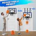 24" x 16" Indoor Large Basketball Hoop Toy - Upgraded Adjustable Height Basketball Hoop Over The Door with Complete Accessories, Basketball Toys Christmas Birthday Gifts for Kids & Adults