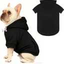 Dog Sweaters,Dog Hoodie,Cozy Fleece Interior Sweatshirt with Hood & Pocket,Leash Hole,Pet Clothes Sweater for Small,Medium,and Large Dogs,Black&L