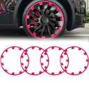 Wheel Rim Protect for Tesla Model Y 21" (2020-2024), Easy-Install Hubcaps Induction Wheel Cover, Scratch-Resistant Car Tire Trim Rings, Stylish Giftable, Brilliant Magenta 4Pcs Model Y Accessories