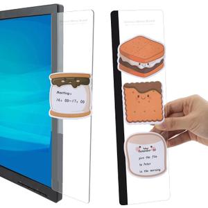 MDOZQ Office Desk Accessories 2 PCS Computer Sticky Note Holder with 12 Pads Marshmallow Sticky Notes (20 Sheets per Pad), Home Office Accessories Office Must Haves