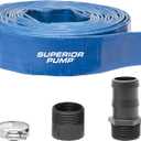 Superior Pump 99621 Lay-Flat Discharge Hose Kit, 1-1/2-Inch by 25-Foot PVC Hose, with Adapters