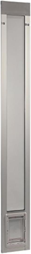 Ideal Pet Products Aluminum Pet Patio Door, Adjustable Height 77-5/8" to 80-3/8", 5" x 7" Flap Size, Mill/Silver
