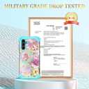 Hocase for Galaxy A14 5G Case, Heavy Duty Shockproof Protection Soft Silicone Rubber Bumper+Hard Plastic Hybrid Protective Case for Samsung Galaxy A14 5G (6.6"" Display) 2023 - Purple/Pink Flowers