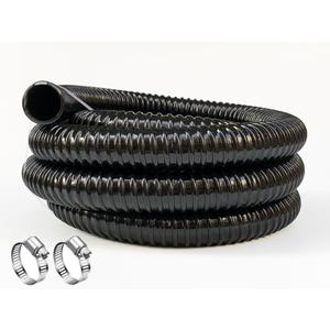 1 1/2 Inch Pond Sump Pump Discharge Hose Corrugated Water Hose Black PVC Tubing 10Ft