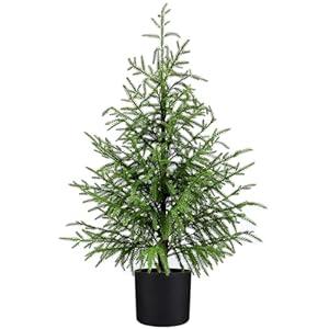 ENVEN Norfolk Pine Christmas Tree Realistic Faux Greenery for Tabletop Mantel Entryway Holiday or Year Round Home Decor (3FT-1Pack)