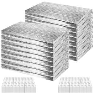 16P Garage Door Insulation Panels Kit 0.24"T Double Bubble Reflective Aluminum Foil 6MM Sheet Thermal Pre-Cut Insulation Shield 120 Tapes Winter Clod and Summer Heat for Attic Garage Wall (24" x 48")