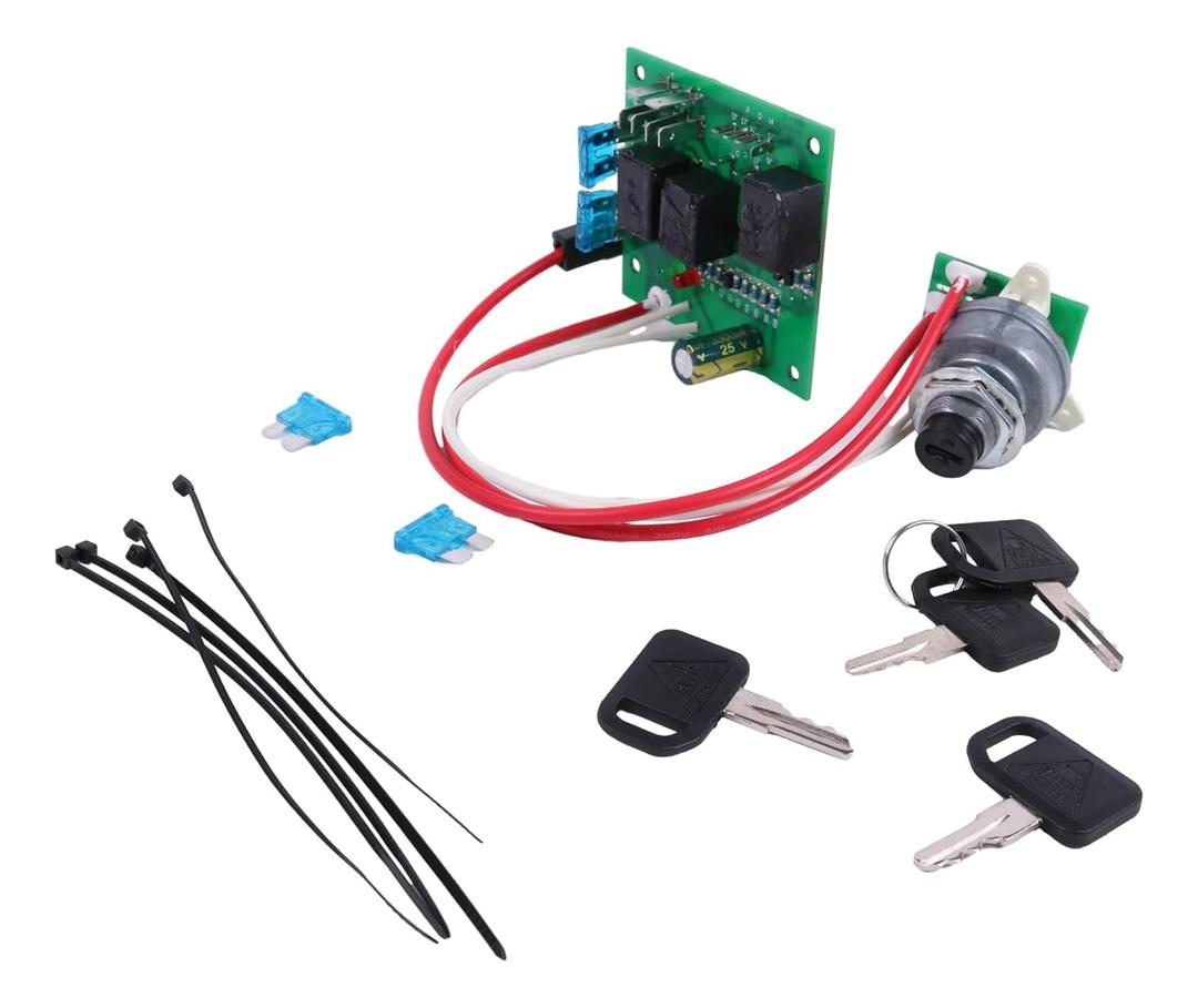 JEENDA Ignition Switch with 2 Keys AM128878, AM124835 Compatible with John Deere 415 425 445 455, sn70001 & UP (1999 & up), Ignition Switch with Keys