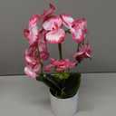 Ucky Fake Orchid Pink Butterfly Orchid Artificial Flowers Pink 15 Inch Orchid Bonsai Realistic Plastic Flower Fake Flowers for Home Table and Cabinet Decoration Party and Wedding Decor Flowers