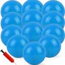 12Pcs Bouncy Balls,8.5Inch Dodgeballs for Park,Pool,Beach,etc.Inflatable Playground Balls with Hand Air Pump-Indoor/Outdoor Parties and Festivals (Blue)
