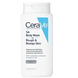 CeraVe Body Wash with Salicylic Acid, Fragrance Free Body Wash to Exfoliate Rough and Bumpy Skin, Allergy Tested, 10 Ounce
