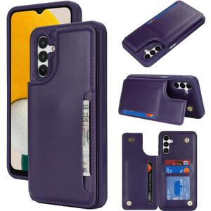 iCoverCase Compatible with Samsung Galaxy A13 5G Case with Card Holder, A13 5G Wallet Case for Women Men [RFID Blocking] PU Leather Protective Phone Case for A13 5G/ A04S (Dark Purple)